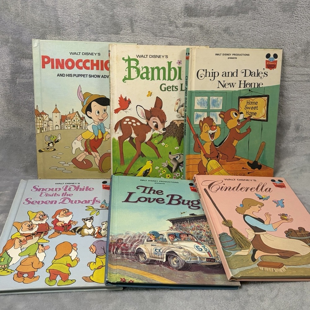Walt Disney Wonderful World of Reading‎ Lot 6 Hardcover Books Vintage